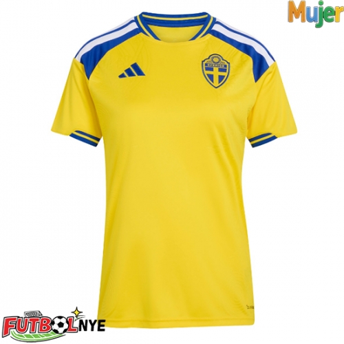 Camiseta Suecia Primera Equipación para mujer Mundial 2026 manga corta